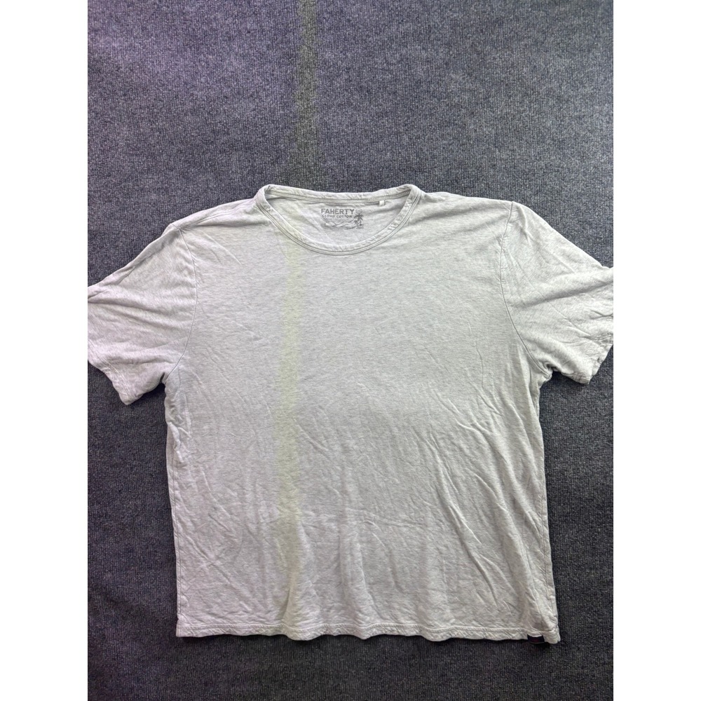Faherty Cloud Cotton T-Shirt Mens XXL Gray Pima Modal Blend Short Sleeve Tee